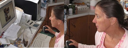 Marion Higgins at the Higgins Family Productions graphics workstation